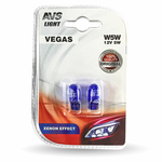 Лампа AVS Vegas в блистере 12V. W5W XENON EFFECT (W2, 1x9, 5d) - 2 шт.