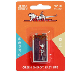 Батарейка 6LR61/Крона 9V щелочная 1 шт. AirLine 9V-01