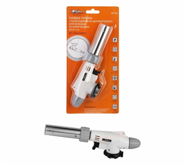 Газовая горелка с пьезоподжигом на цанговый баллон, анти-вспышка, регулятор воздуха, 20*6*4 см AirLine AGT-03