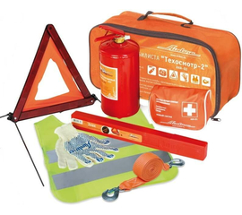 Набор автомобилиста "Техосмотр-2" (Знак AT-02+Аптечка AM-01+Огнетушитель ОП2 AO-OP2+Перчатки AWG-C-01+Трос 3, 5т ATR-S-3.5+Жилет ARW-AV-02) AirLine ANA-002