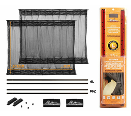 Шторки солнцезащитные раздвижные L (Д*В: 50*47-53см), цвет черный AirLine ASPS-S-07