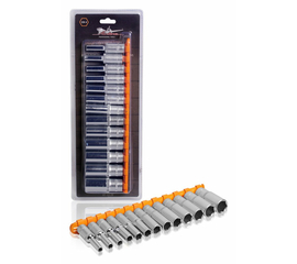 Набор головок торцевых 3/8" DR шестигранных глубоких 13пр. (6, 7, 8, 9, 10, 11, 12, 13, 14, 15, 16, 17, 19мм) AirLine AT-13-28