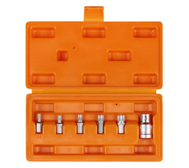 Набор бит вставок SPLINE 3/8" 30мм с держателем бит 1/2" DR 6 предметов в кейсе AirLine AT-B-49