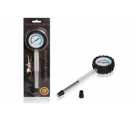 Компрессометр "Удлинённый ГАЗ" (406дв.), манометр в резиновом чехле, блистер AirLine AT-CM-03