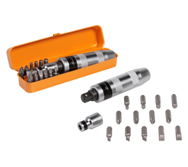 Отвёртка ударная с битами-вставками 5/16" 15 предметов AirLine AT-IHS-01