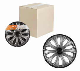 Колпаки колесные 14" "Волтек +", серебристо-черный, карбон, компл. 2 шт. AirLine AWCC-14-15