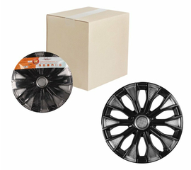 Колпаки колесные 14" "Волтек Т", серебристый/черный, карбон, компл. 2 шт. AirLine AWCC-14-18