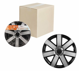 Колпаки колесные 14" "Гелакси Т", серебристый/черный, карбон, компл. 2 шт. AirLine AWCC-14-23
