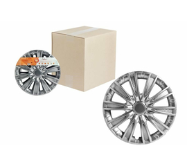 Колпаки колесные 15" "Торнадо", серебристый, карбон, компл. 2 шт. AirLine AWCC-15-06