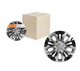 Колпаки колесные 16" "Лион Т", серебристый/черный, карбон, компл. 2 шт. AirLine AWCC-16-28