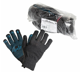 Перчатки ХБ с ПВХ покрытием, черные, (5 пар), 140Т/7,5 класс AirLine AWG-C-03