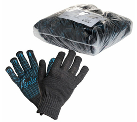 Перчатки ХБ с ПВХ покрытием, черные, (1 пара), 40гр., 140Т/7,5 класс AirLine AWG-C-04