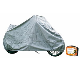Чехол-тент на мотоцикл защитный, размер М (225х90х110см), цвет серый, универсальный AirLine AC-MC-05