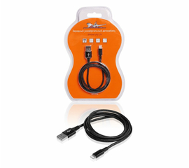 Зарядный универсальный датакабель для IPhone 5/6/7 нейлоновая оплётка AirLine ACH-I-24