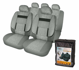 Чехлы для сидений универсальные "MONRO", 11 пред., повыш. комфорт, велюр, темно-сер. AirLine ACS-UV-02