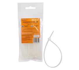 Стяжки (хомуты) кабельные 2,5*100 мм, пластиковые, белые, 100 шт. AirLine ACT-N-02