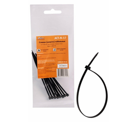 Стяжки (хомуты) кабельные 2,5*100 мм, пластиковые, черные, 10 шт. AirLine ACT-N-17