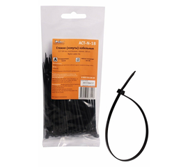 Стяжки (хомуты) кабельные 2,5*100 мм, пластиковые, черные, 100 шт. AirLine ACT-N-18