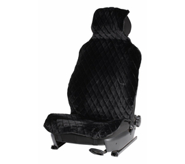Накидка из искусственного меха, Чёрная с коротким ворсом, на переднее сидение, 1 шт. AirLine AFC-A-04