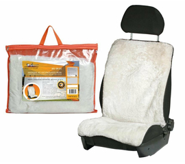 Накидка из натурального меха, белая с коротким ворсом, на переднее сидение, 110*49см AirLine AFC-SH-01