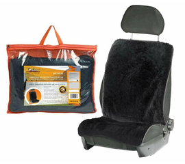 Накидка из натурального меха, Чёрная с коротким ворсом, на переднее сидение, 110*49см AirLine AFC-SH-03