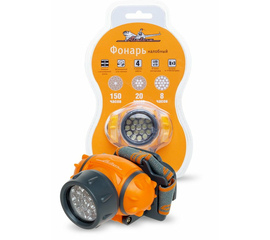 Фонарь налобный на батарейках LEDx19 AirLine AFL-19H-08