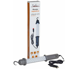 Фонарь переноска от прикуривателя 12В LEDx30, провод 3 м AirLine AFL-30W-14