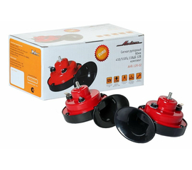 Сигнал звуковой рупорный 90мм 410/510Гц 118дБ 12В LOW/HIGH комплект AirLine AHR-12R-02