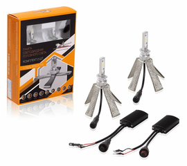 Лампа H1 LED кмпл 2шт. светодиодная 12В 18Вт 6500К 5000Лм белая PREMIUM AirLine ALED-H1-01