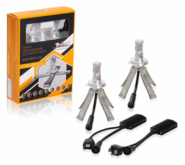 Лампа H4 LED кмпл 2шт. светодиодная 12В 2x18Вт 6500К 5000Лм белая PREMIUM AirLine ALED-H4-03