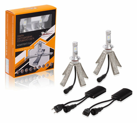 Лампа H7 LED кмпл 2шт. светодиодная 12В 18Вт 6500К 5000Лм белая PREMIUM AirLine ALED-H7-04