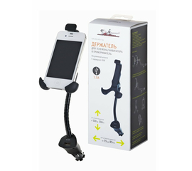 Держатель для телефона/навигатора в прикуриватель на длинной штанге с зарядкой USB AirLine AMS-F-06