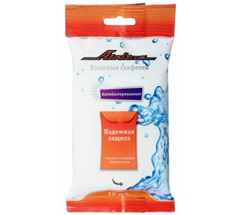Салфетки влажные антибактериальные (10 шт.) AirLine AN-A-02