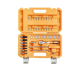 Набор головок и принадлежностей 1/4" 43 предмета, пласт.кейс AirLine AT-43-01