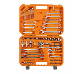 Набор инструментов универсальный 76 предметов + фонарь, пласт.кейс AirLine AT-76-42