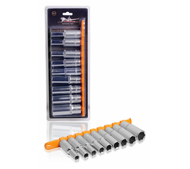 Набор головок торцевых 1/2" DR шестигранных 9пр. глубоких (10, 11, 12, 13, 14, 15, 17, 19, 22мм) AirLine AT-9-35