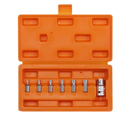 Набор бит вставок TORX 3/8" 30мм с держателем бит 1/2" DR 7 предметов в кейсе AirLine AT-B-20