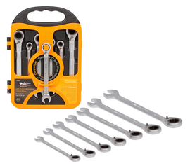 Набор ключей комбин.трещот. с переключ. 7предм. (8, 10, 12, 13, 14, 17, 19мм) пласт.пенал AirLine AT-RRS-16