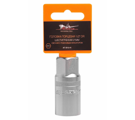 Головка торцевая 1/2" DR шестигранная 21мм свечная с резиновым фиксатором AirLine AT-S12-41