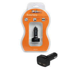 Вольтметр + 2USB 3,1A в прикуриватель 12-24В AirLine AVM-D-02