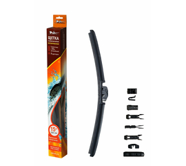 Щетка стеклоочистителя 380 мм (15") бескаркасная, 10 адаптеров AirLine AWB-BK-380