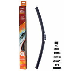 Щетка стеклоочистителя 510 мм (20") бескаркасная, 10 адаптеров AirLine AWB-BK-510