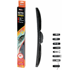 Щетка стеклоочистителя 410 мм (16") гибридная, 8 адаптеров AirLine AWB-H-410