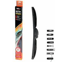 Щетка стеклоочистителя 430 мм (17") гибридная, 8 адаптеров AirLine AWB-H-430