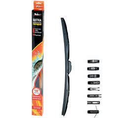 Щетка стеклоочистителя 450 мм (18") гибридная, 8 адаптеров AirLine AWB-H-450