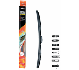 Щетка стеклоочистителя 530 мм (21") гибридная, 8 адаптеров AirLine AWB-H-530