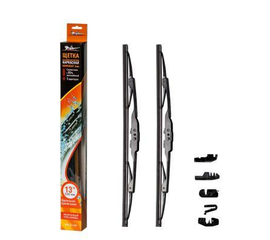 Щетка стеклоочистителя 330 мм (13") каркасная, 2 шт. 4 адаптера AirLine AWB-K-330K