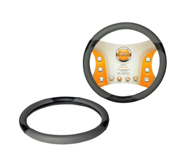 Оплетка из искусственной кожи с перфорацией, цвет – серый/черный, 38 см / M AirLine AWC-SL-02M