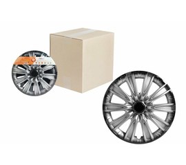 Колпаки колесные 14" "Торнадо +", серебристо-черный, карбон, компл. 2 шт. AirLine AWCC-14-07