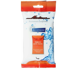 Салфетки влажные для автосалона и интерьера (10 шт.) AirLine AN-S-02